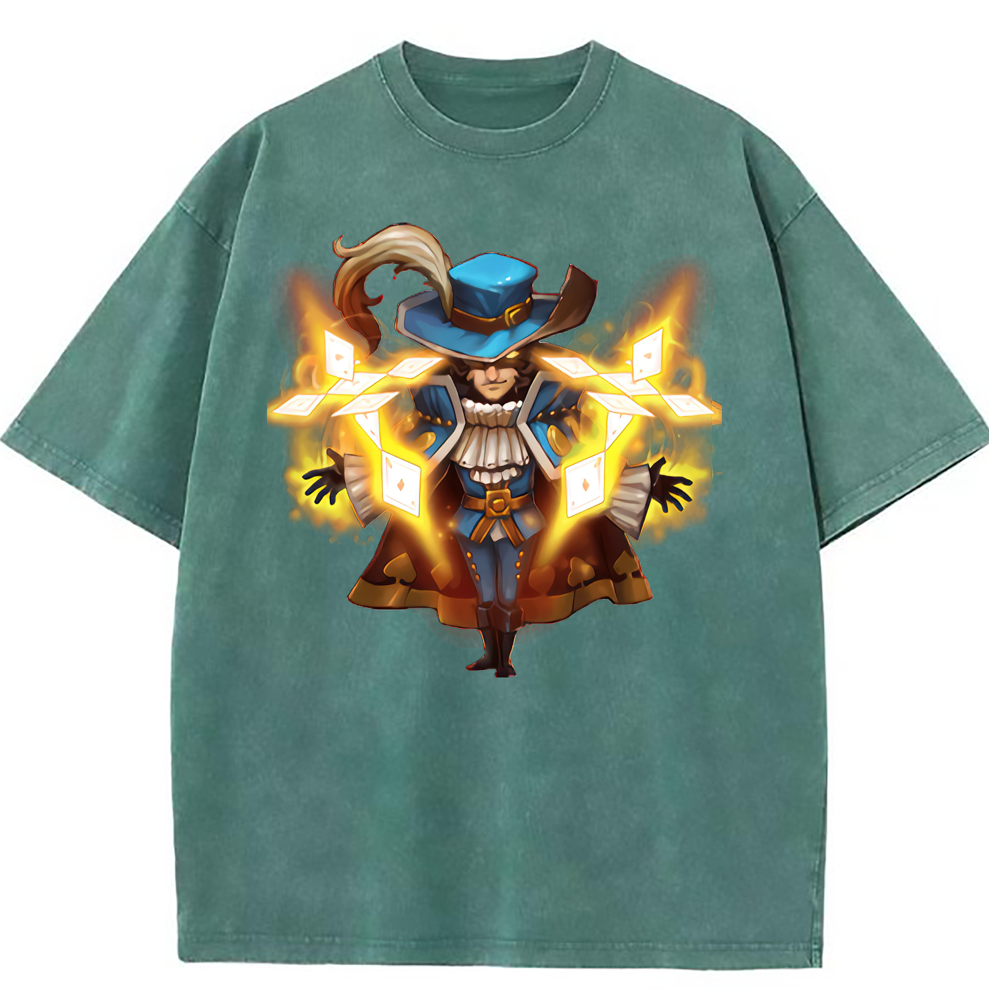 （画像用） リーグ・オブ・レジェンド League of Legends LOL 綿100% ヴィンテージ風 半袖Tシャツ（フロントプリント）